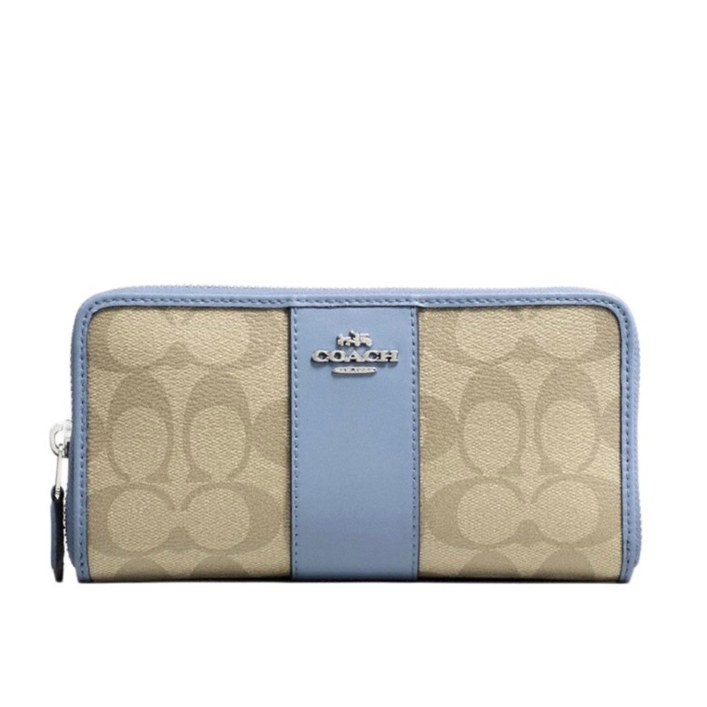 Coach Signature Accordion Zip Wallet